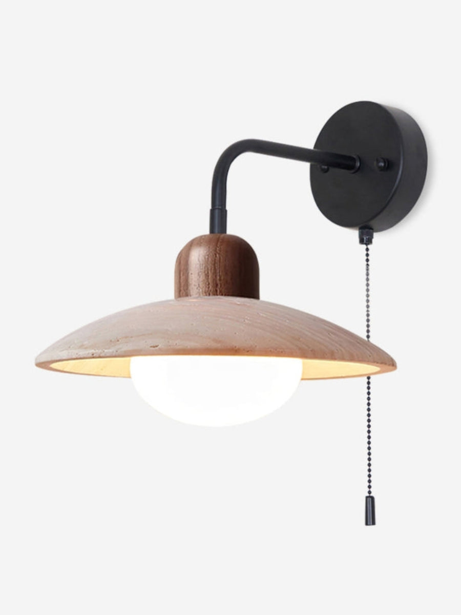 Travira Disc Travertine Wall Light - Modern Minimalist Sconce for Living Room