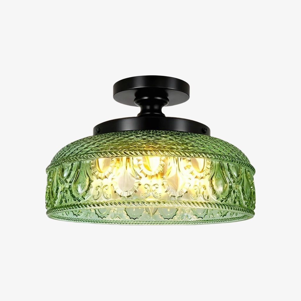 Verdoma Rippled Glass and Metal Ceiling Fixture – Minimalist Design for Bedroom and Hallway