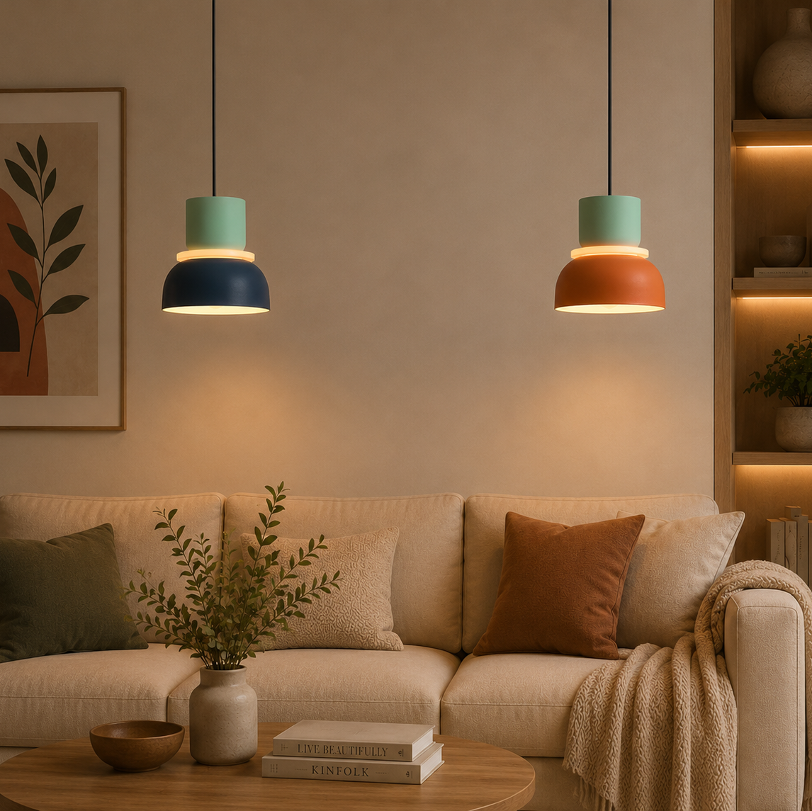 Nordic Colorful Macaron 1-Light LED Pendant Light