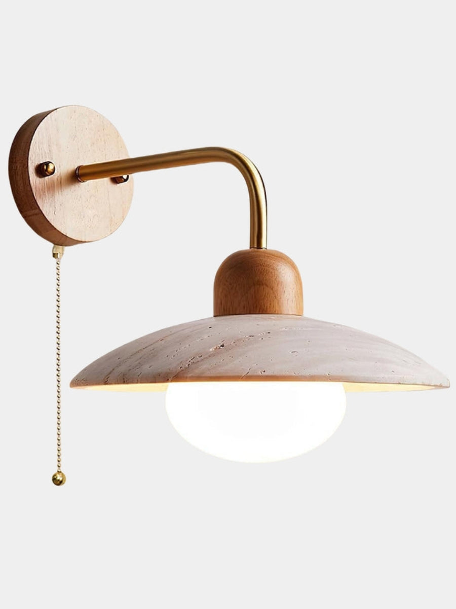 Travira Disc Travertine Wall Light - Modern Minimalist Sconce for Living Room