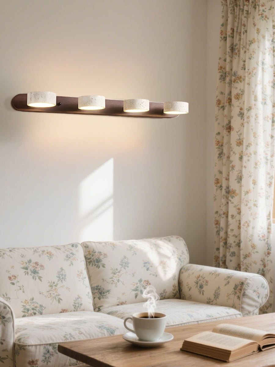 Travertine Multi-Head Wall Sconce – Modern Stone Lamp for Bathroom