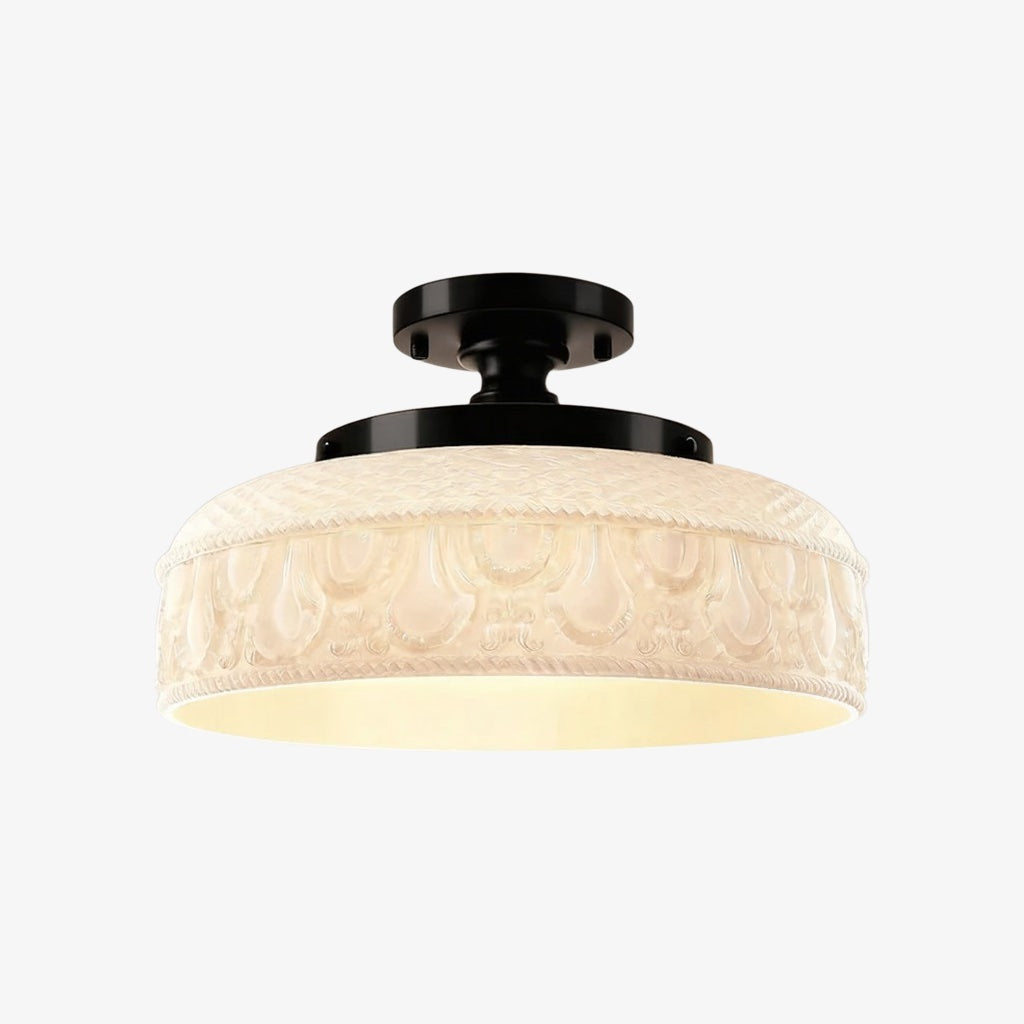 Verdoma Rippled Glass and Metal Ceiling Fixture – Minimalist Design for Bedroom and Hallway