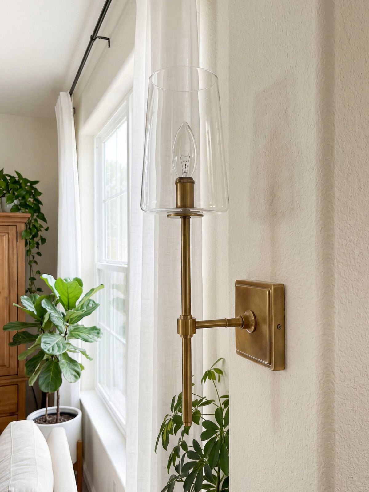 Clear Glass Sconce - Elegant Single To Triple Vanity Sconce