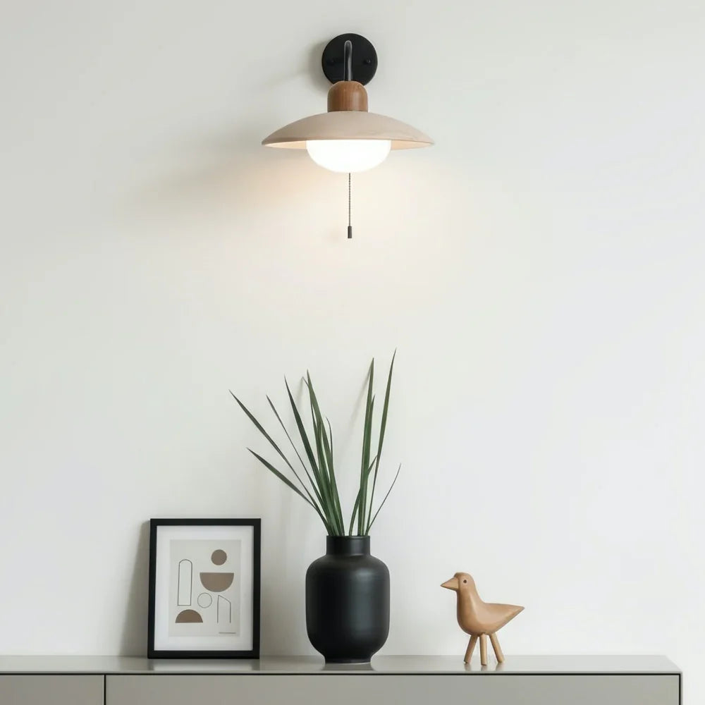 Travira Disc Travertine Wall Light - Modern Minimalist Sconce for Living Room