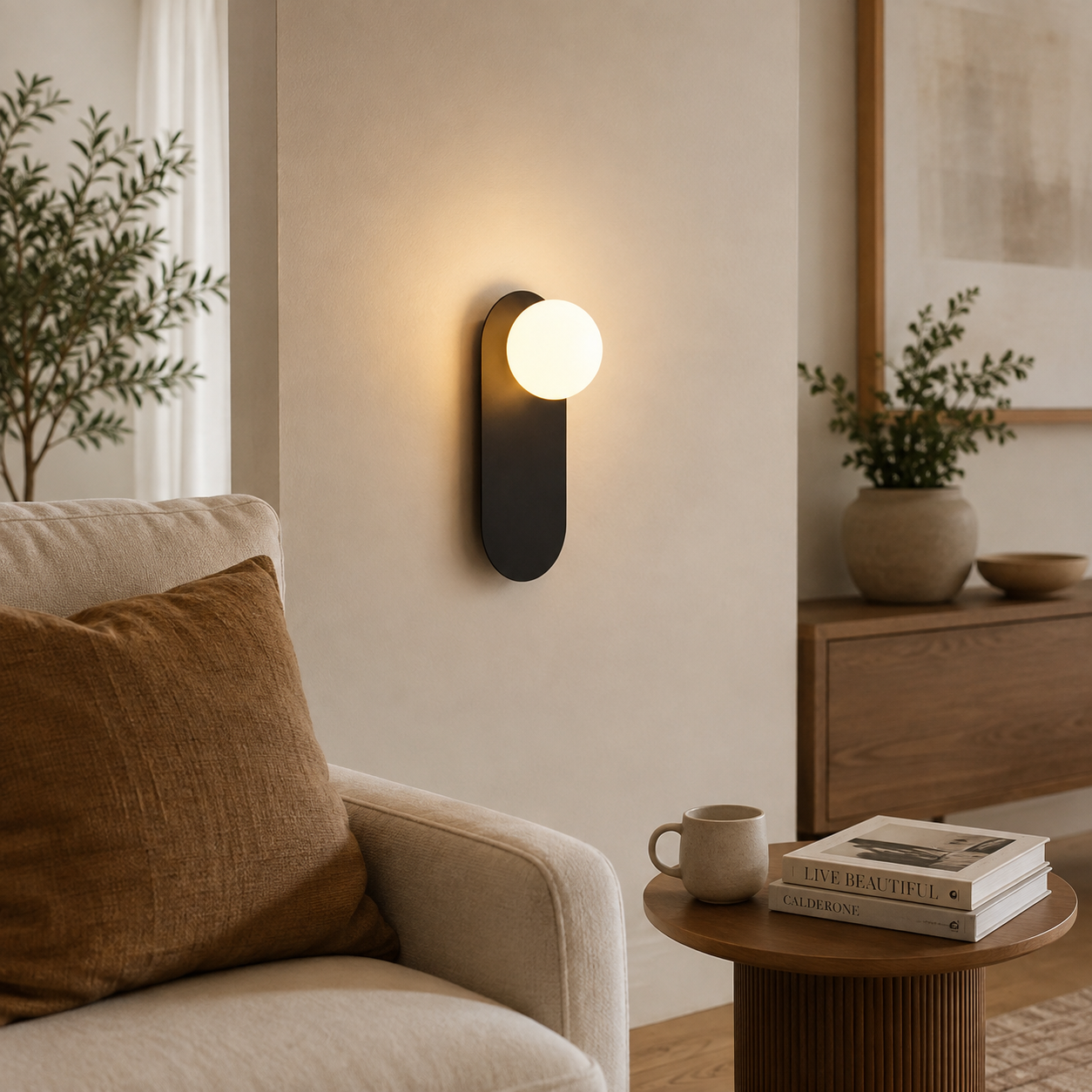 Nordic Minimalist Glass Ring Base 1-Light Wall Sconce Lamp