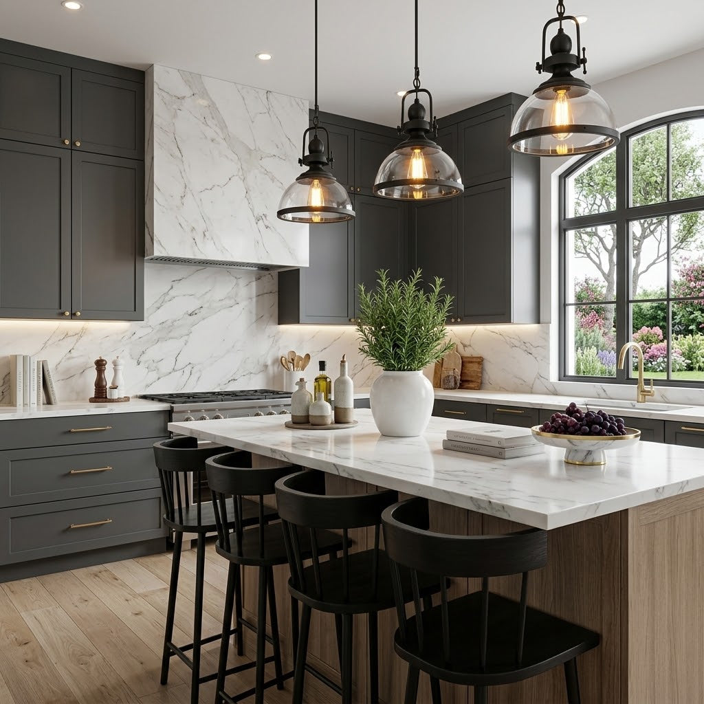 Clear Glass Pendant Lighting Retro Industrial Ceiling Light