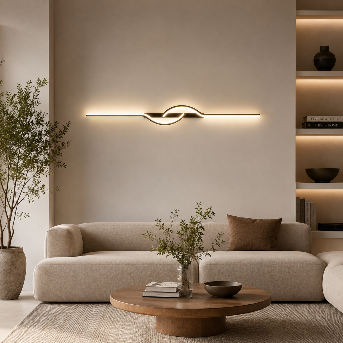 Modern Linear Wall Sconce Creative Black Aluminum Lamp