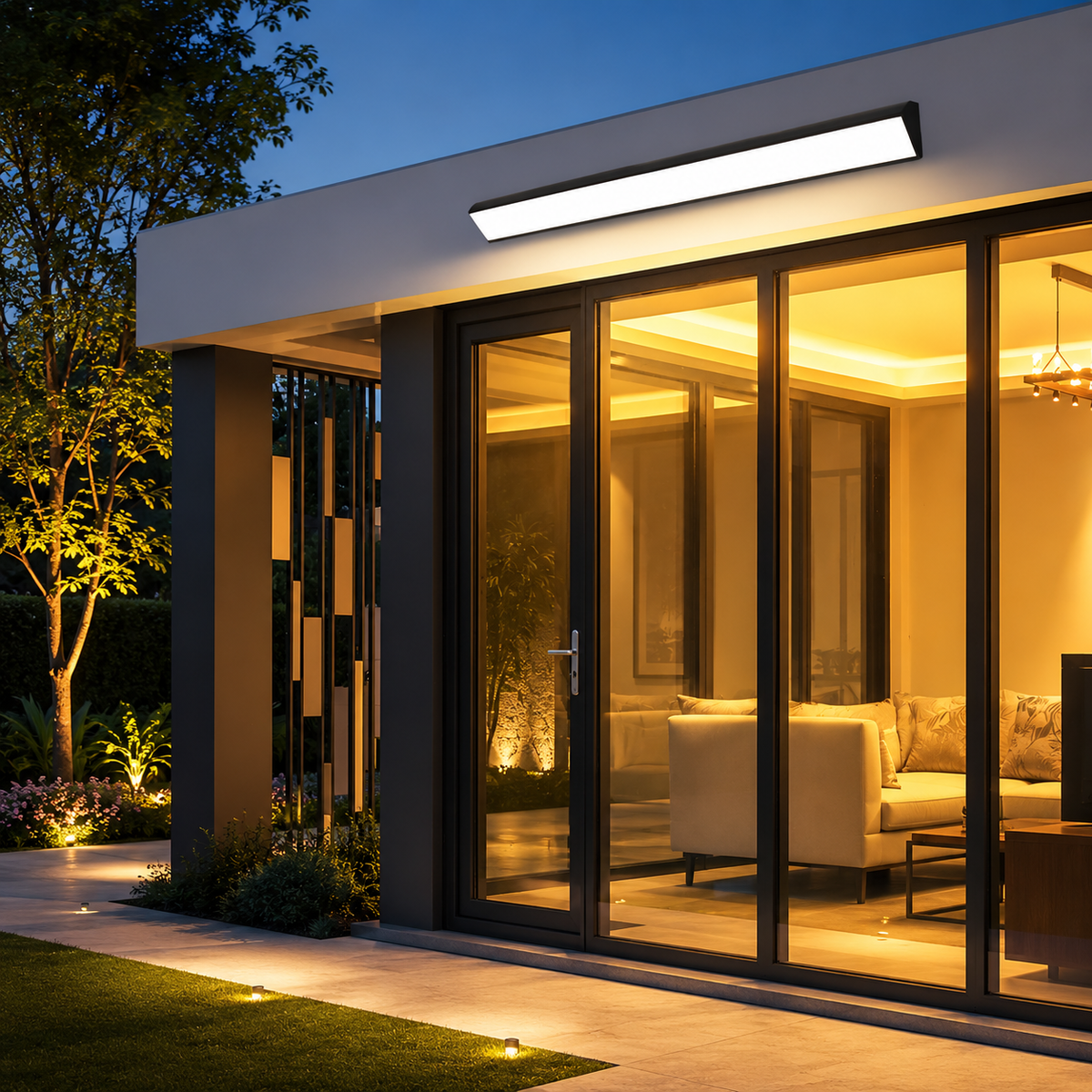 Black Waterproof Outdoor LED Strip Lights Porch Light Exterior Wall Lights