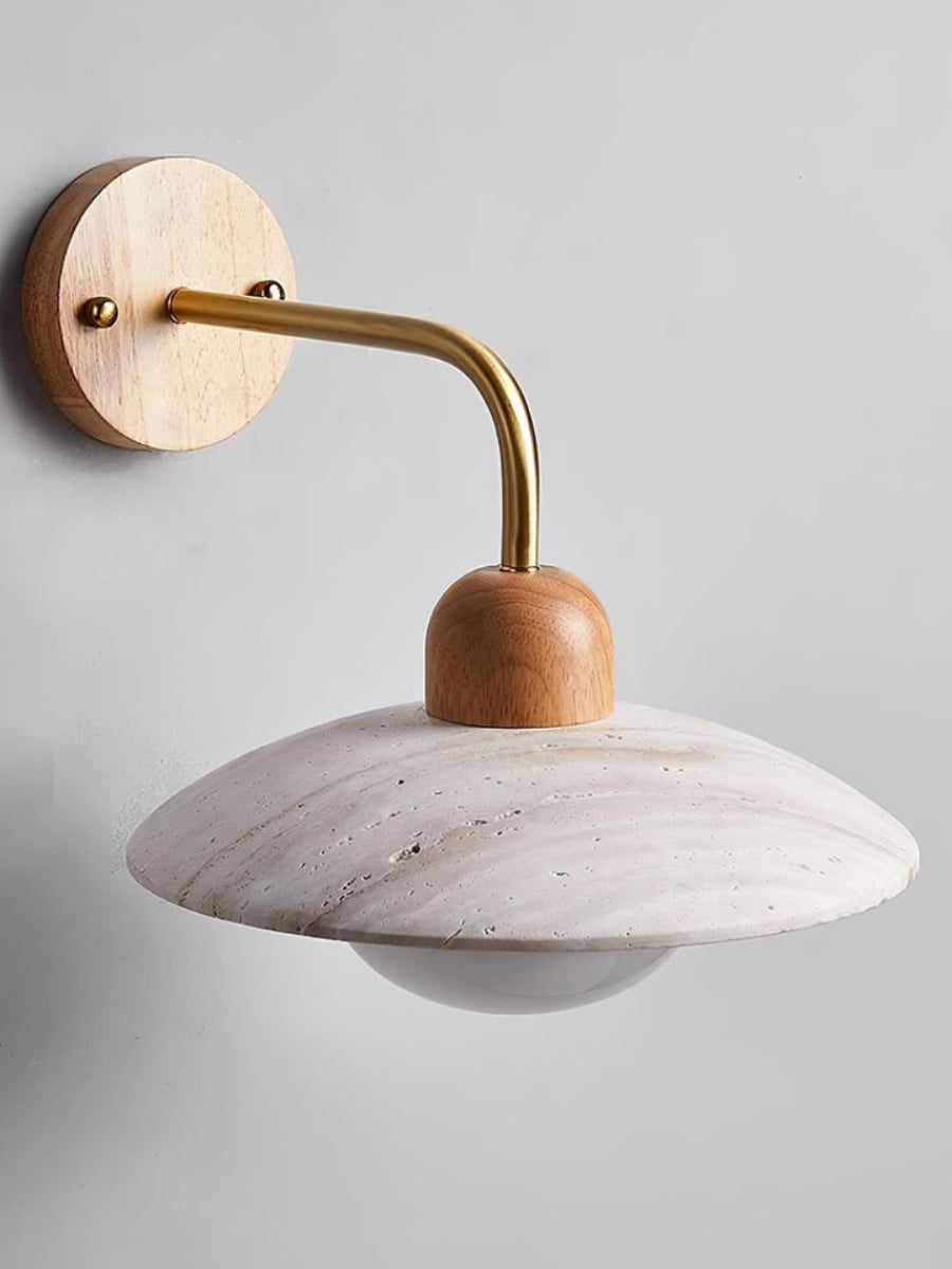 Travira Disc Travertine Wall Light - Modern Minimalist Sconce for Living Room
