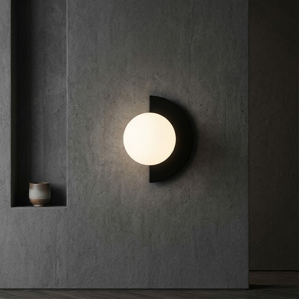 Modern Minimalist Glass Spherical Colorful Semicircle Design 1-Light Wall Sconce Lamp