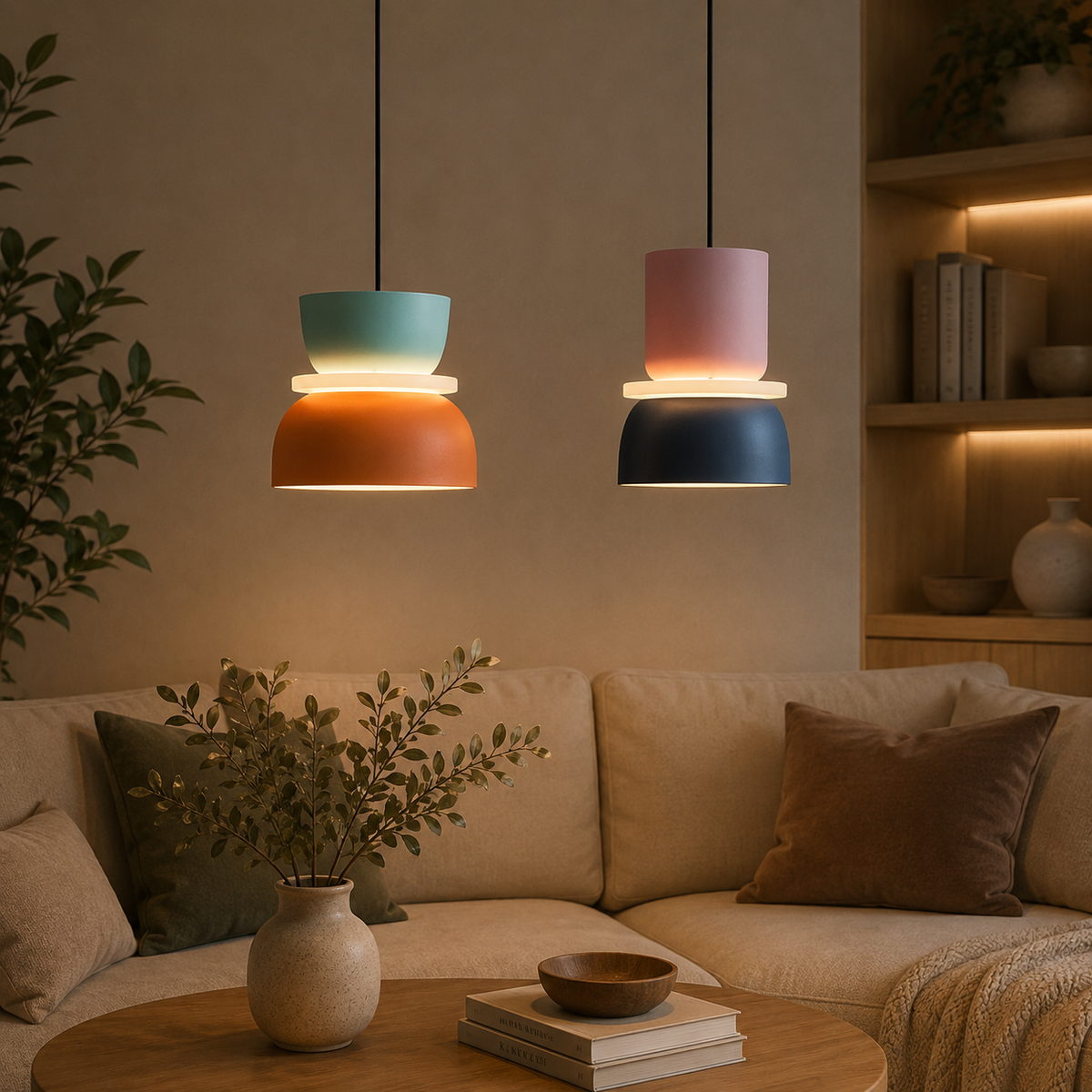 Nordic Colorful Macaron 1-Light LED Pendant Light