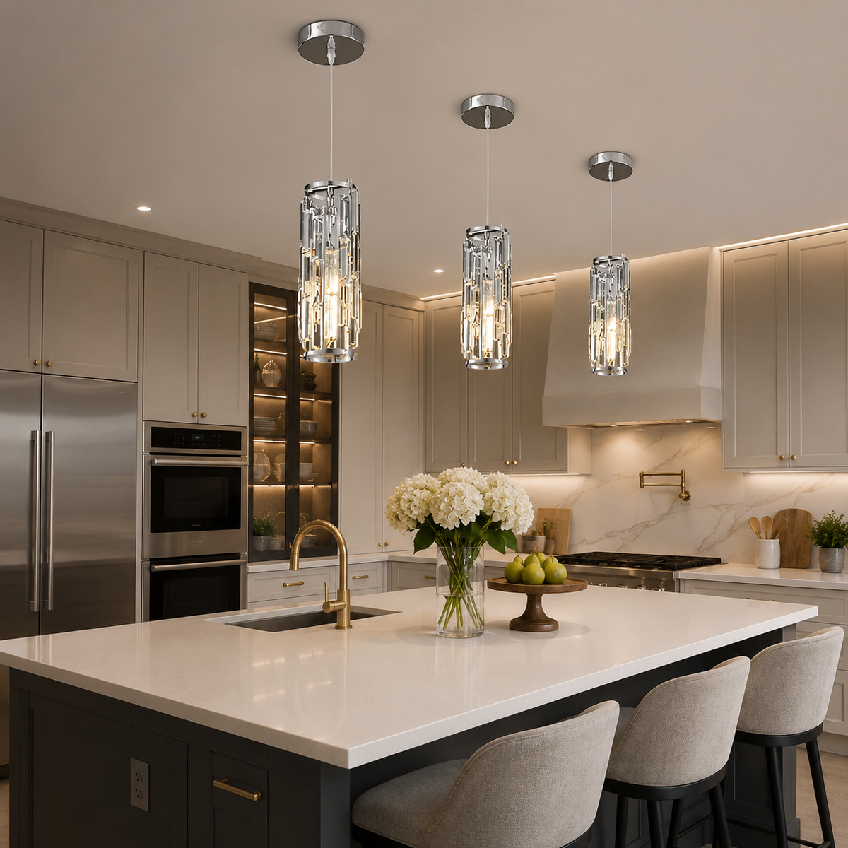 Mini Crystal Pendant Light Creative Art Crystal Island Ceiling Light