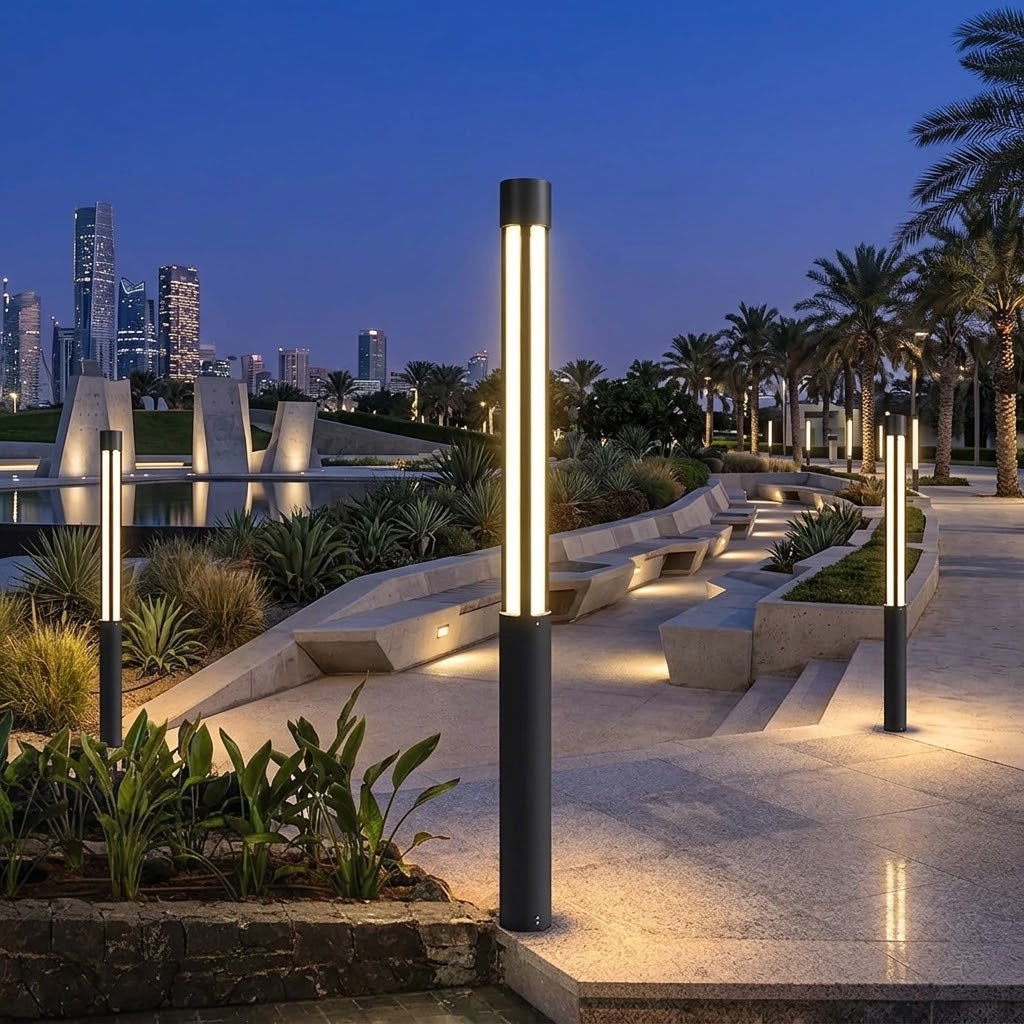 Residential Bollard Lights Modern Cylindrical LED Landscape Light