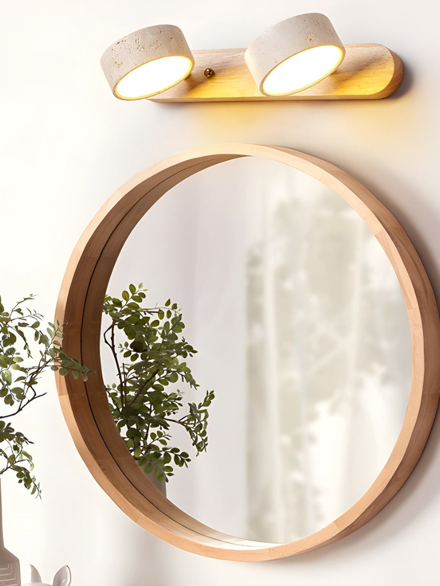 Travertine Multi-Head Wall Sconce – Modern Stone Lamp for Bathroom