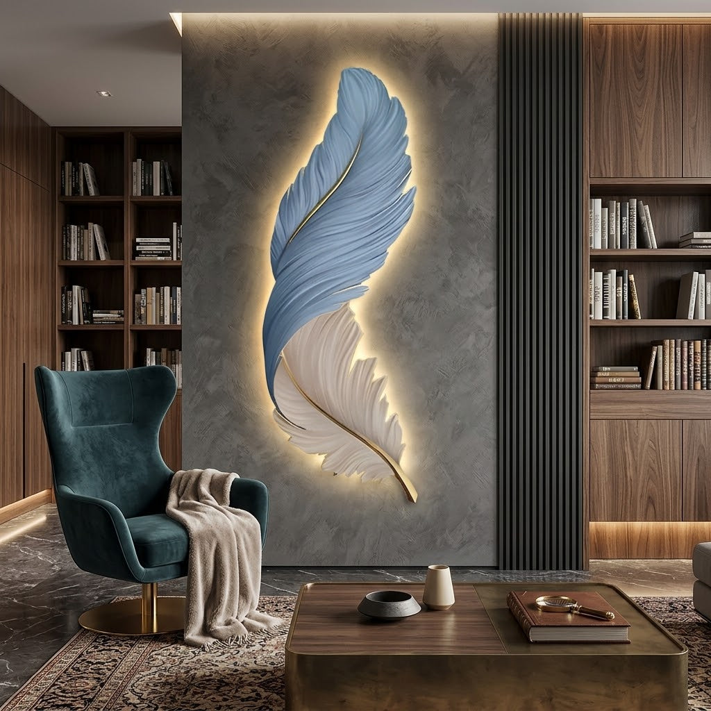 Feather Wall Lamp Modern Luxury Creative LED Art Deco Lamp