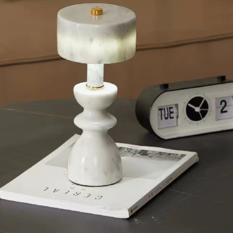 Modern Minimalist Aluminum Marble USB LED Table Lamp