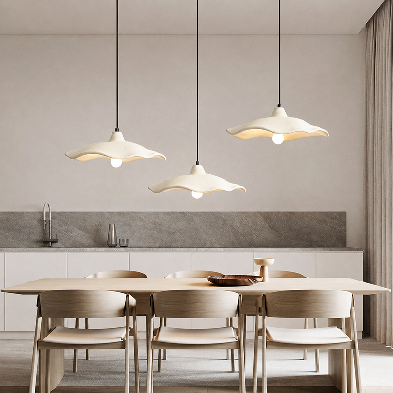Traditional Vintage Flower Shape Lampshade Cement 1/2/3-Light Island Light Chandelier For Living Room