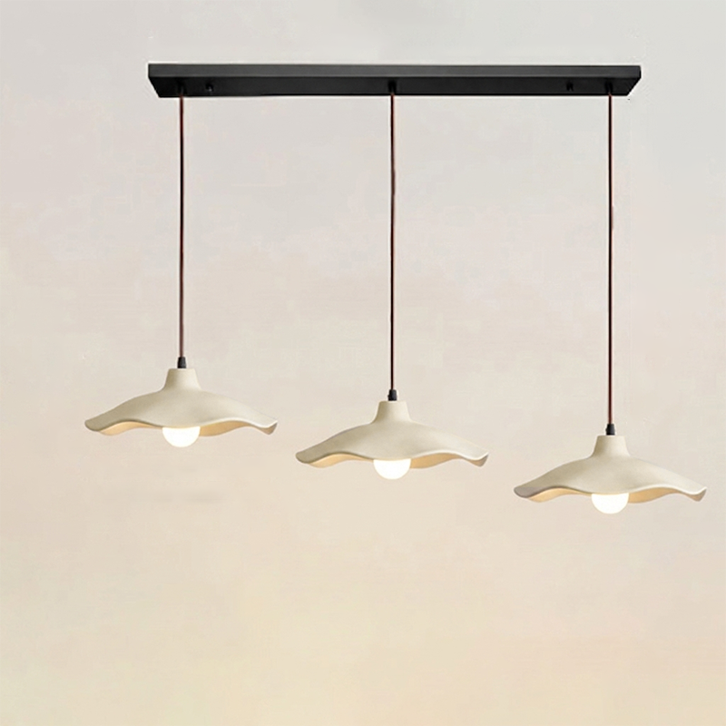 Traditional Vintage Flower Shape Lampshade Cement 1/2/3-Light Island Light Chandelier For Living Room