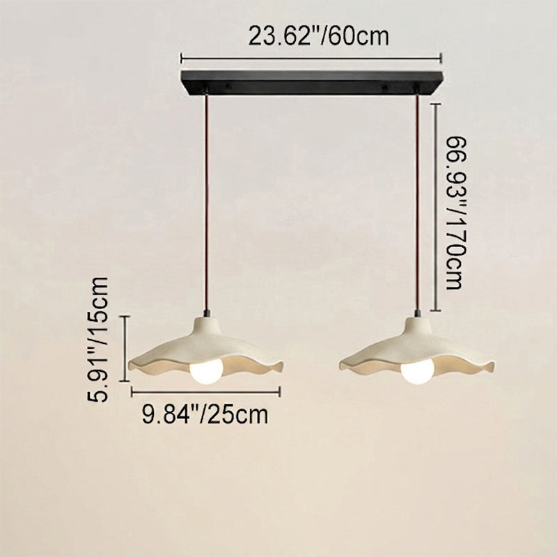 Traditional Vintage Flower Shape Lampshade Cement 1/2/3-Light Island Light Chandelier For Living Room