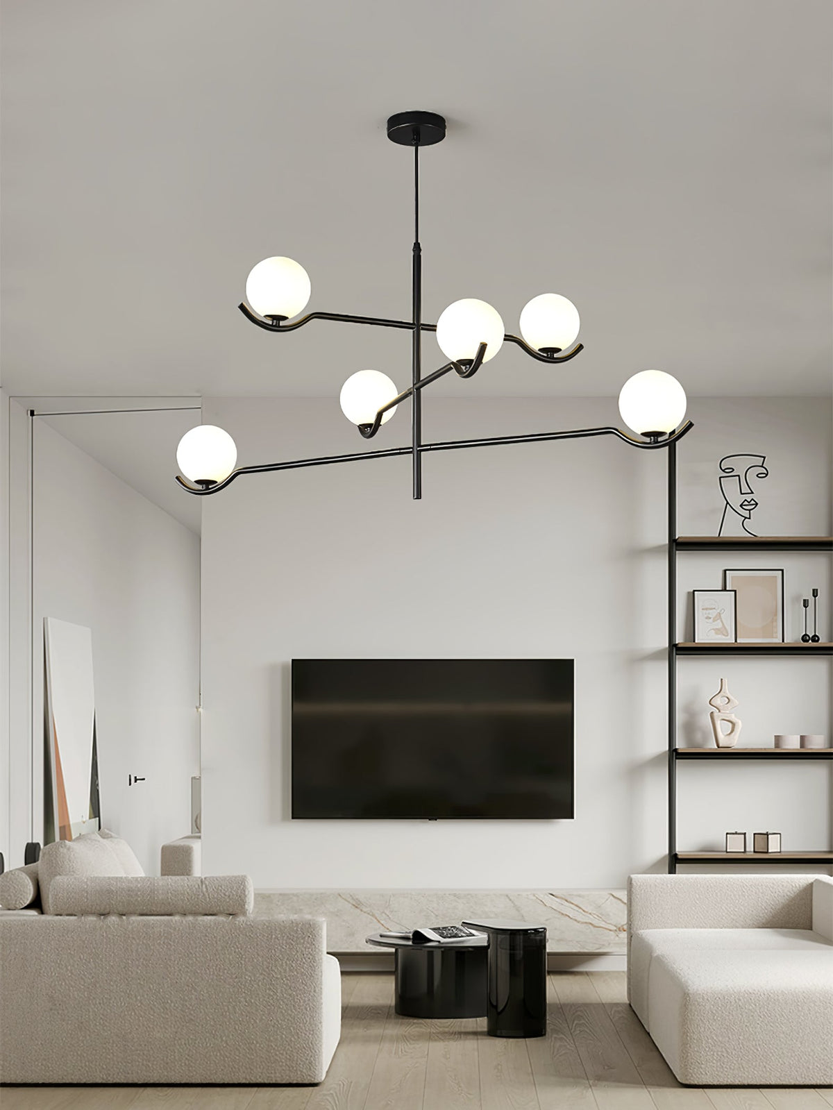 White Bubble Design Glass Pendant Light