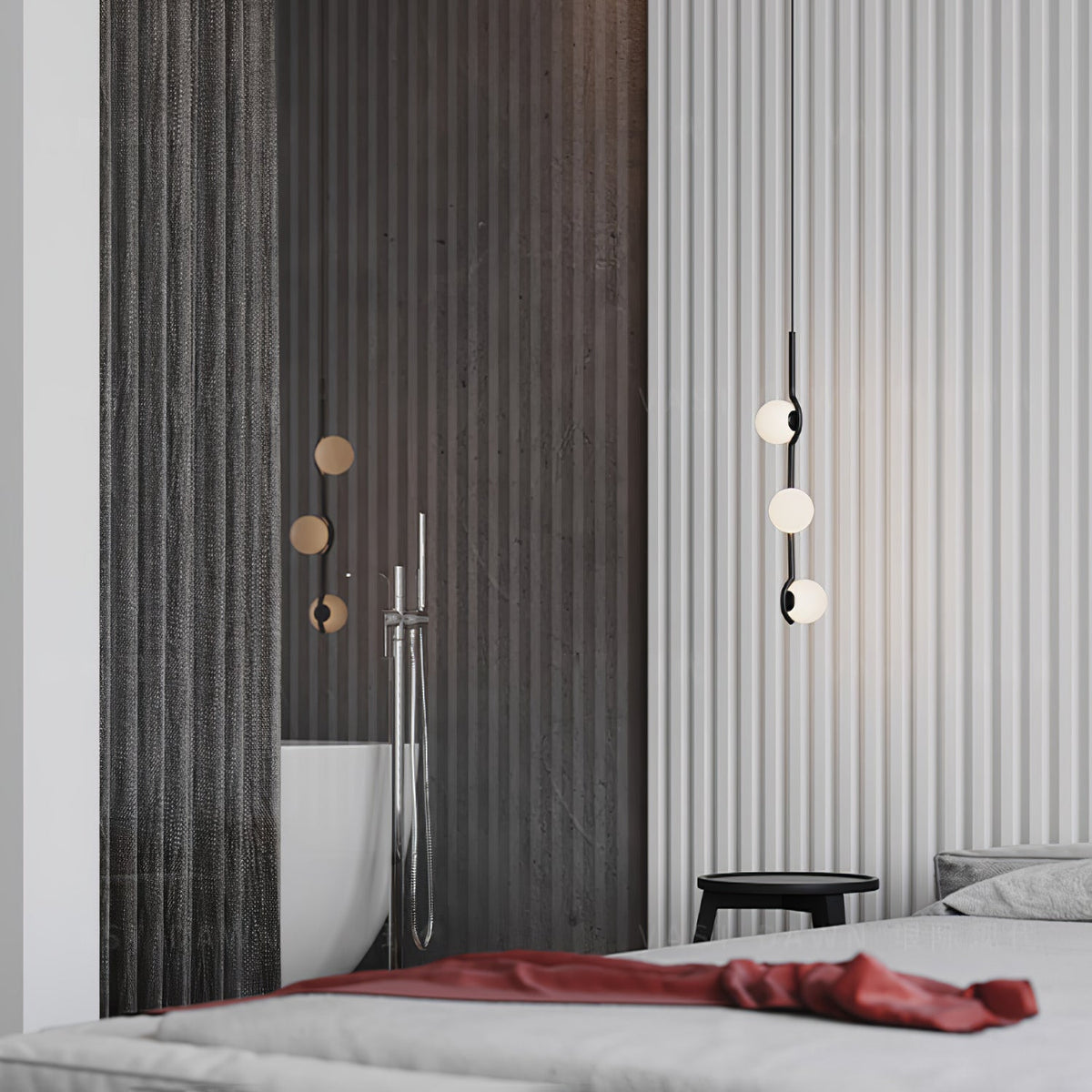 White Bubble Design Glass Pendant Light
