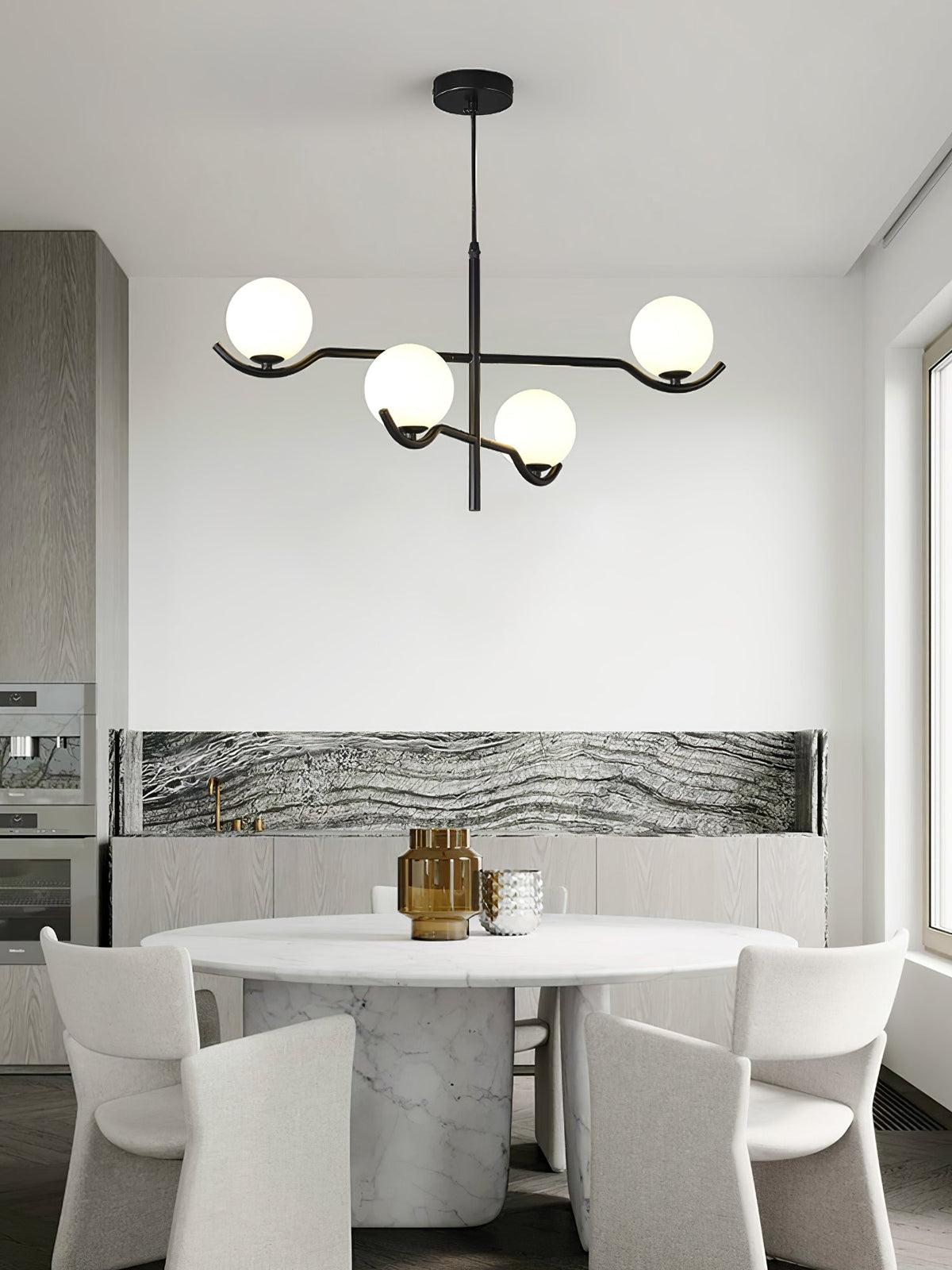 White Bubble Design Glass Pendant Light