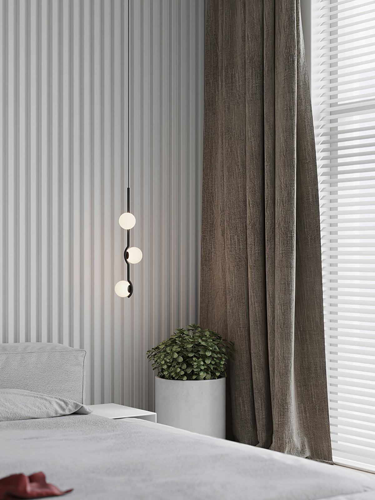 White Bubble Design Glass Pendant Light