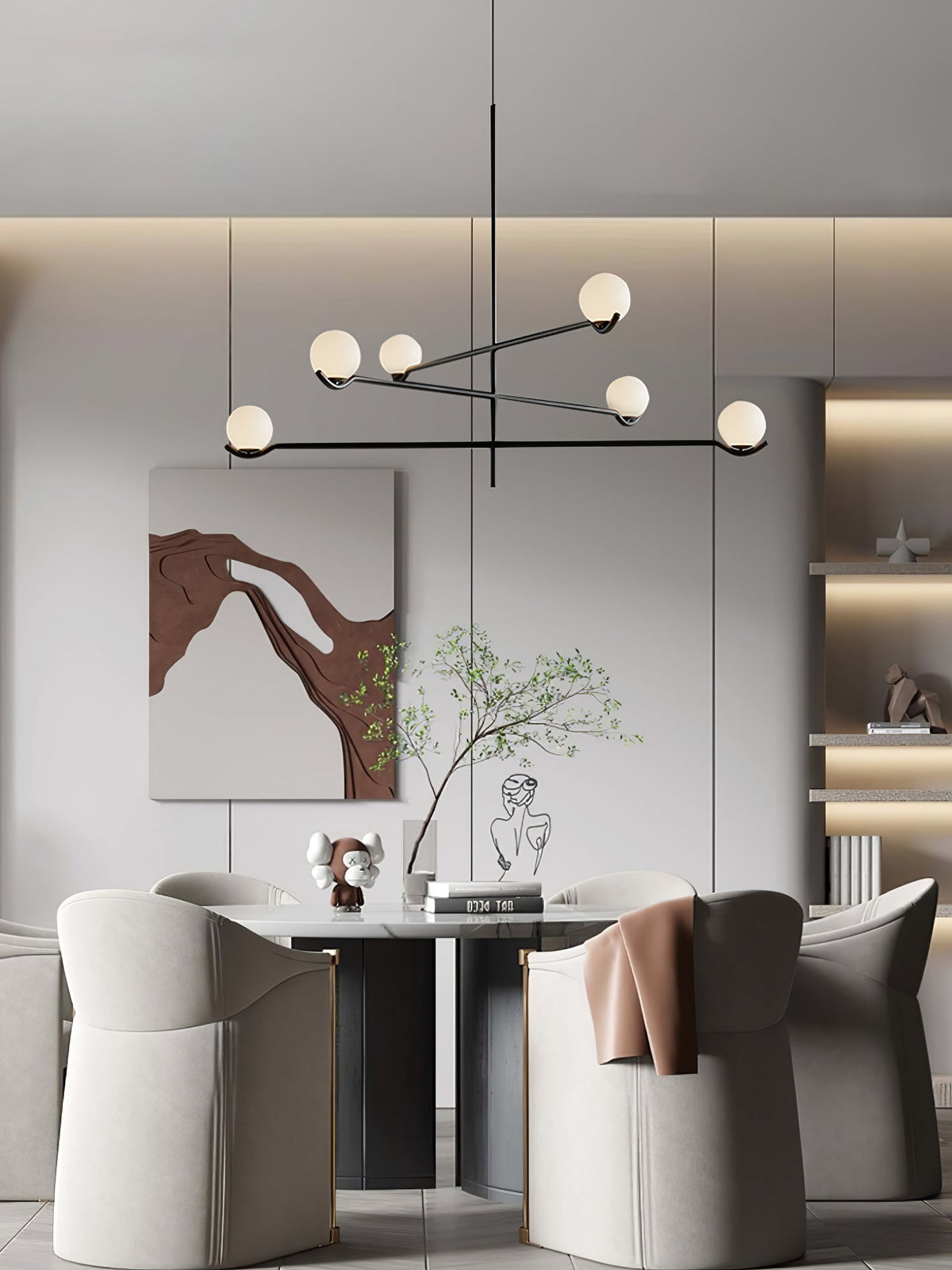 White Bubble Design Glass Pendant Light