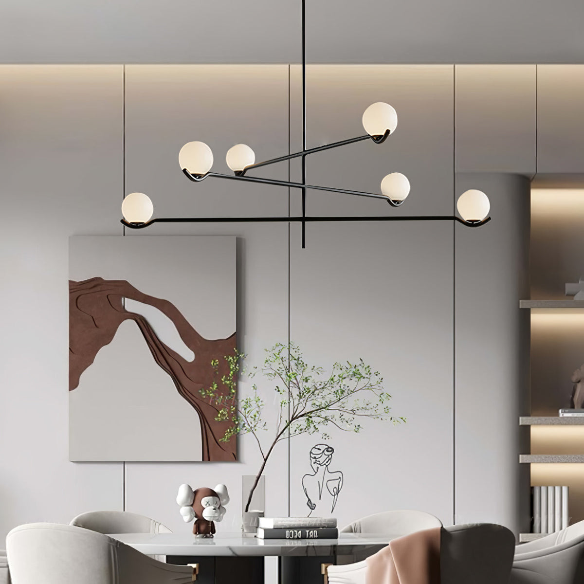 White Bubble Design Glass Pendant Light