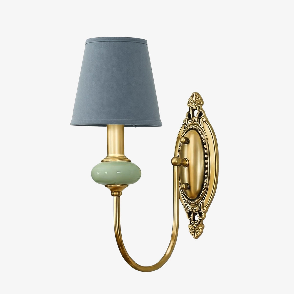 Classic Fabric Shade Sconce – Ceramic Wall Light for Hallway or Bedroom