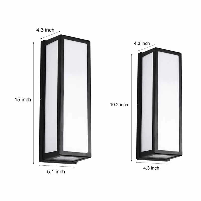 Contemporary Outdoor Wall Light Black LED Waterproof Light