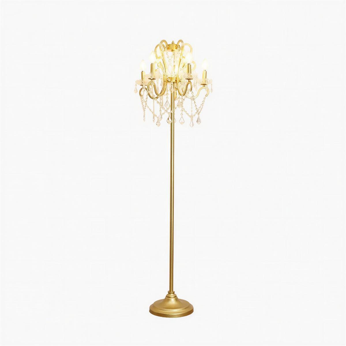 Crystal Floor Lamp for Living Room with Standing Light Design
