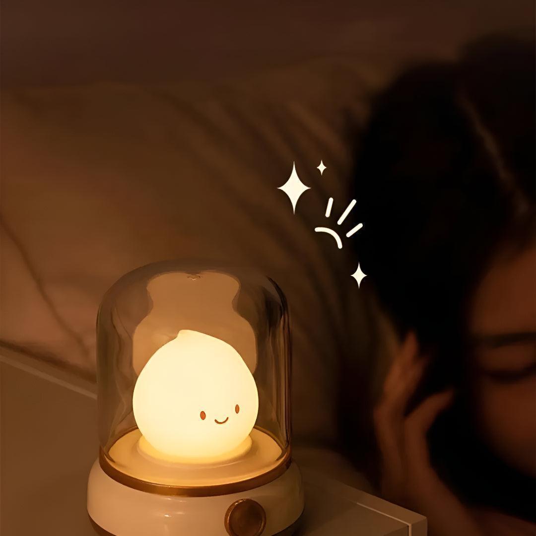 Cute Flame Night Light With Glass Dome Shade