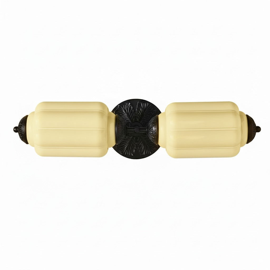 American Vintage Glass Lantern Shaped Horizontal Eloise Wall Sconce