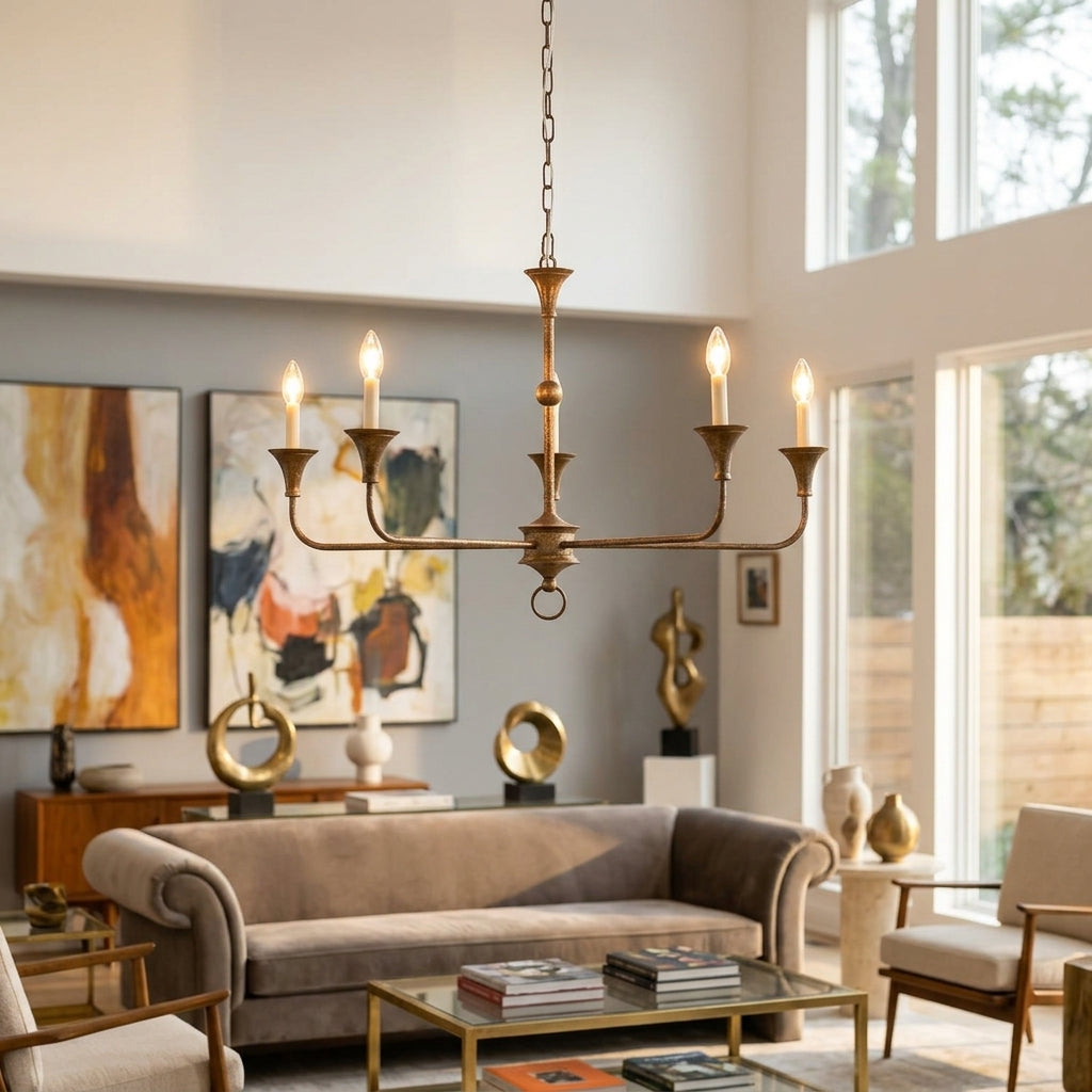 Unity Classic Vintage European Style Mid-century Bronze Chandelier