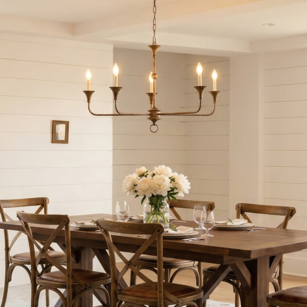 Unity Classic Vintage European Style Mid-century Bronze Chandelier