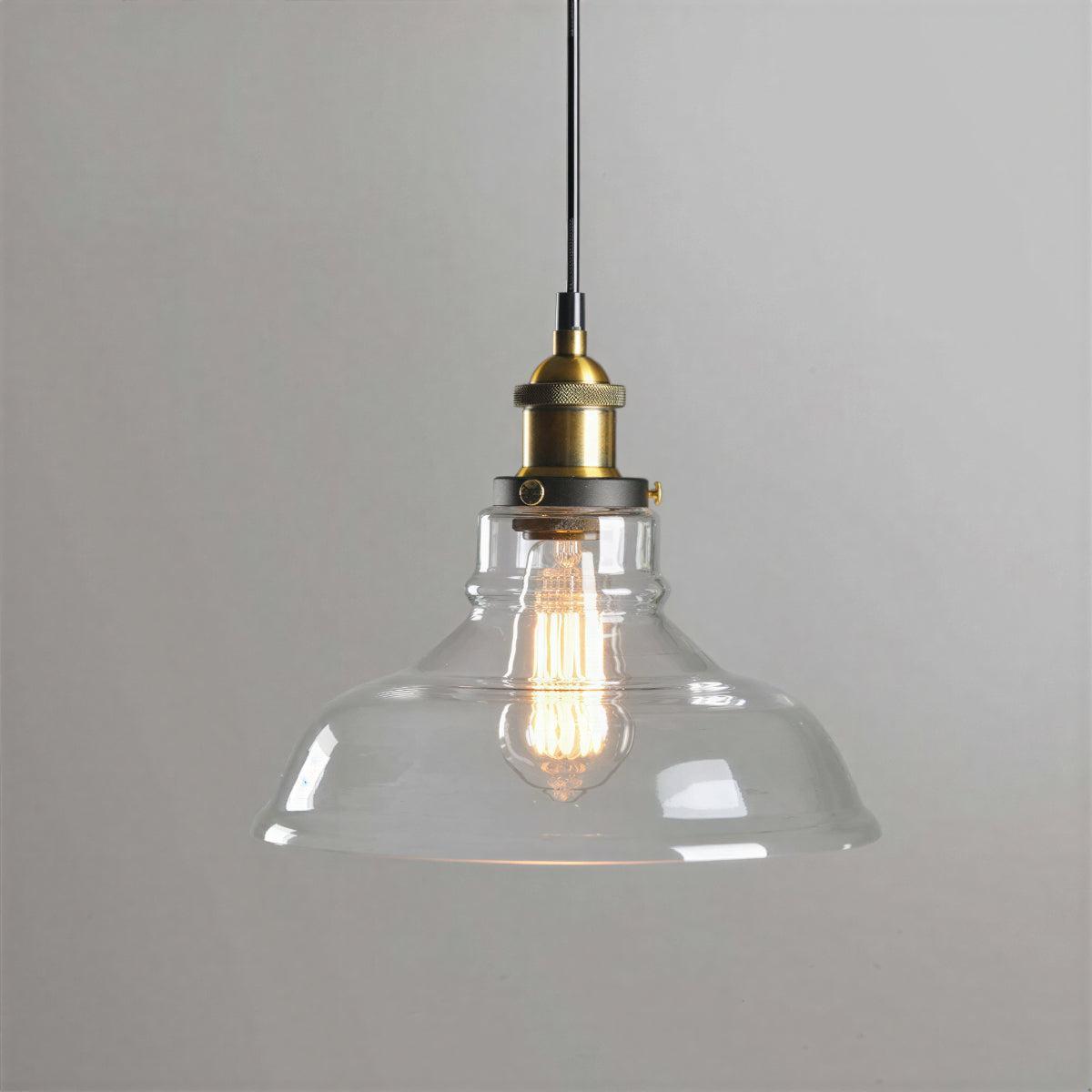 Industrial Pendant Light With Clear Glass Shade