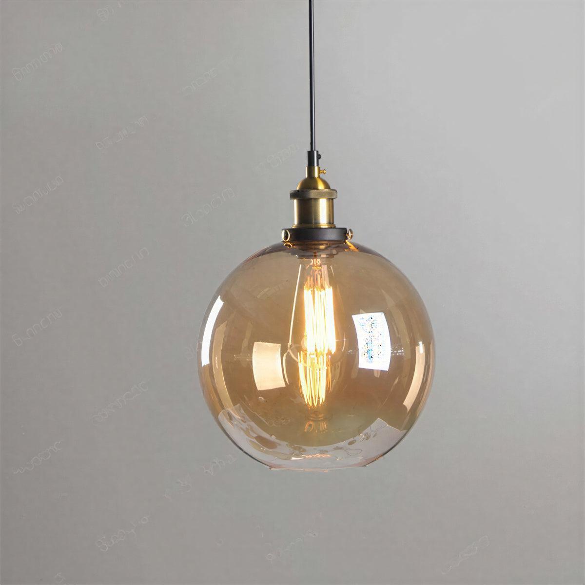 Industrial Pendant Light With Clear Glass Shade