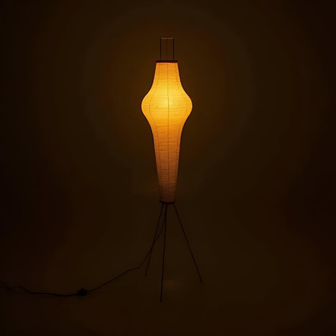 Japanese Washi Paper Floor Tripod Lamp Mid Century Modern Lighting