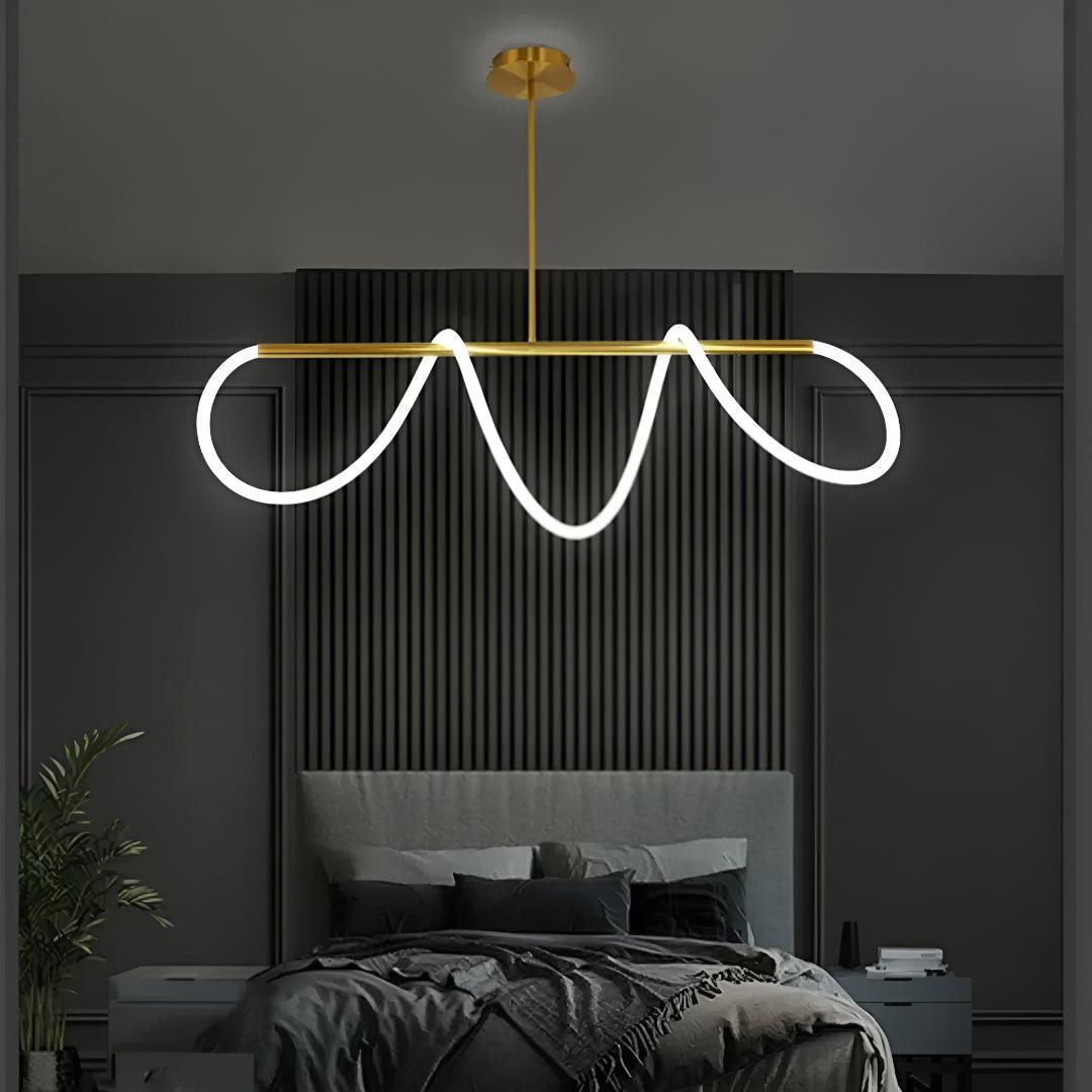 LED Acrylic Flexible Wave Tube Pendant Ceiling Light Fixture