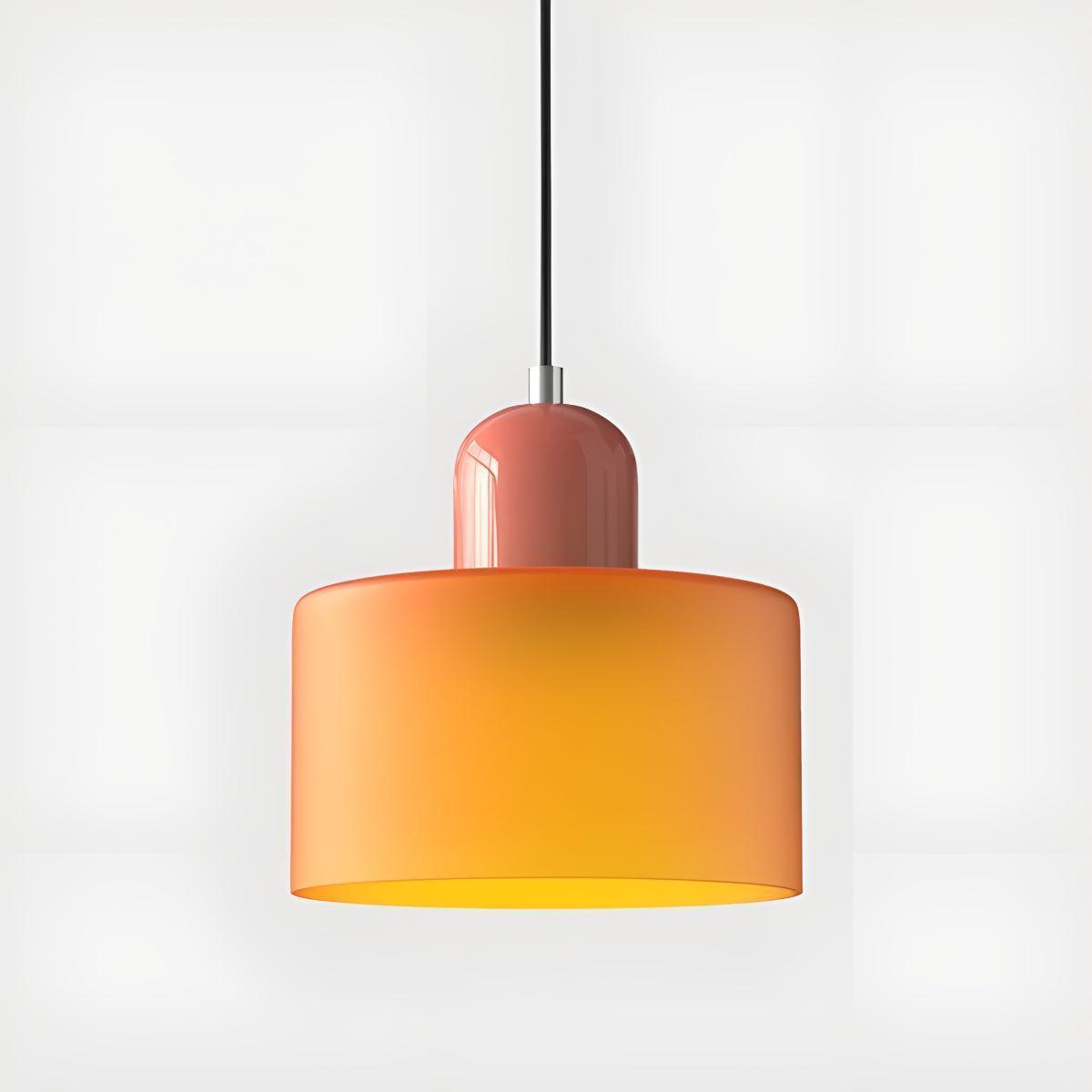 Mid Century Bauhaus Style Glass Pendant Light Fixture