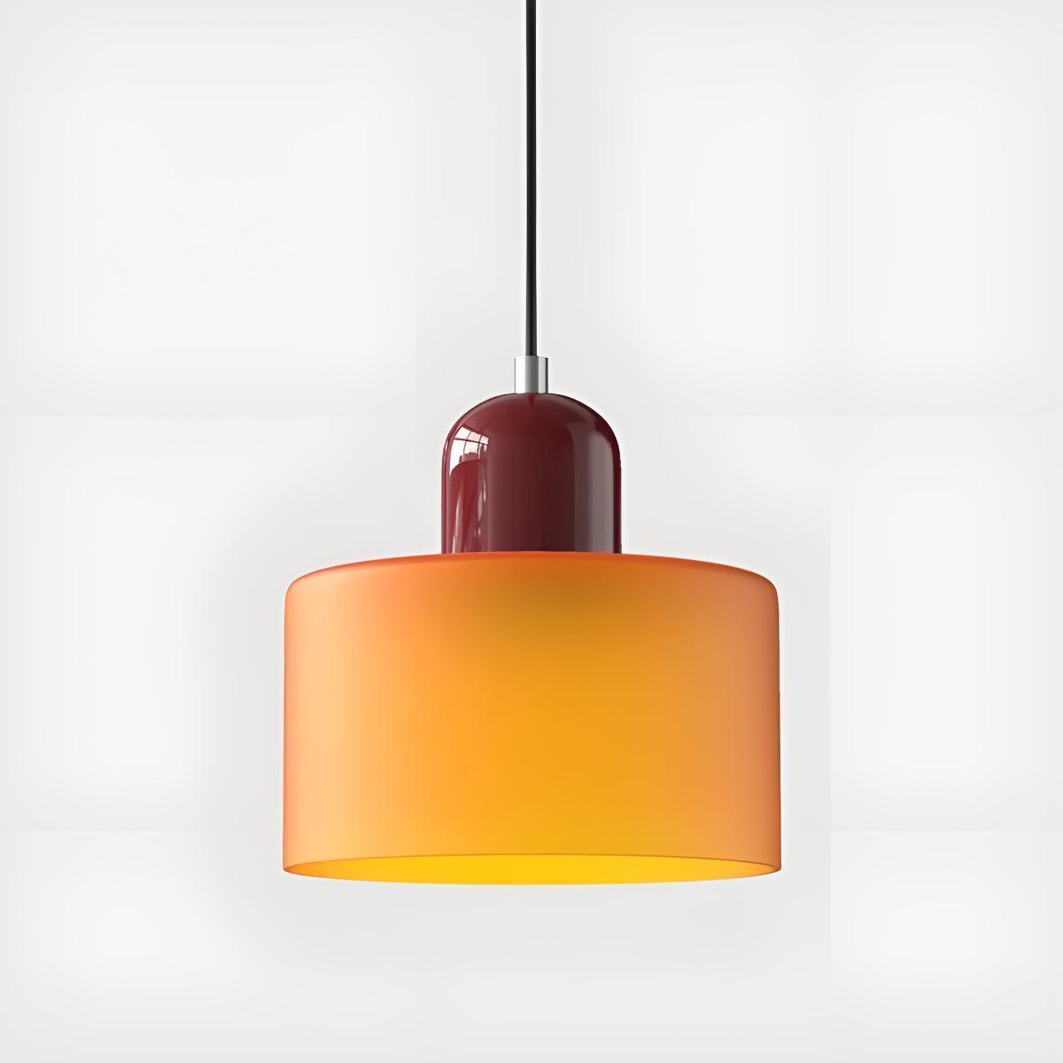 Mid Century Bauhaus Style Glass Pendant Light Fixture