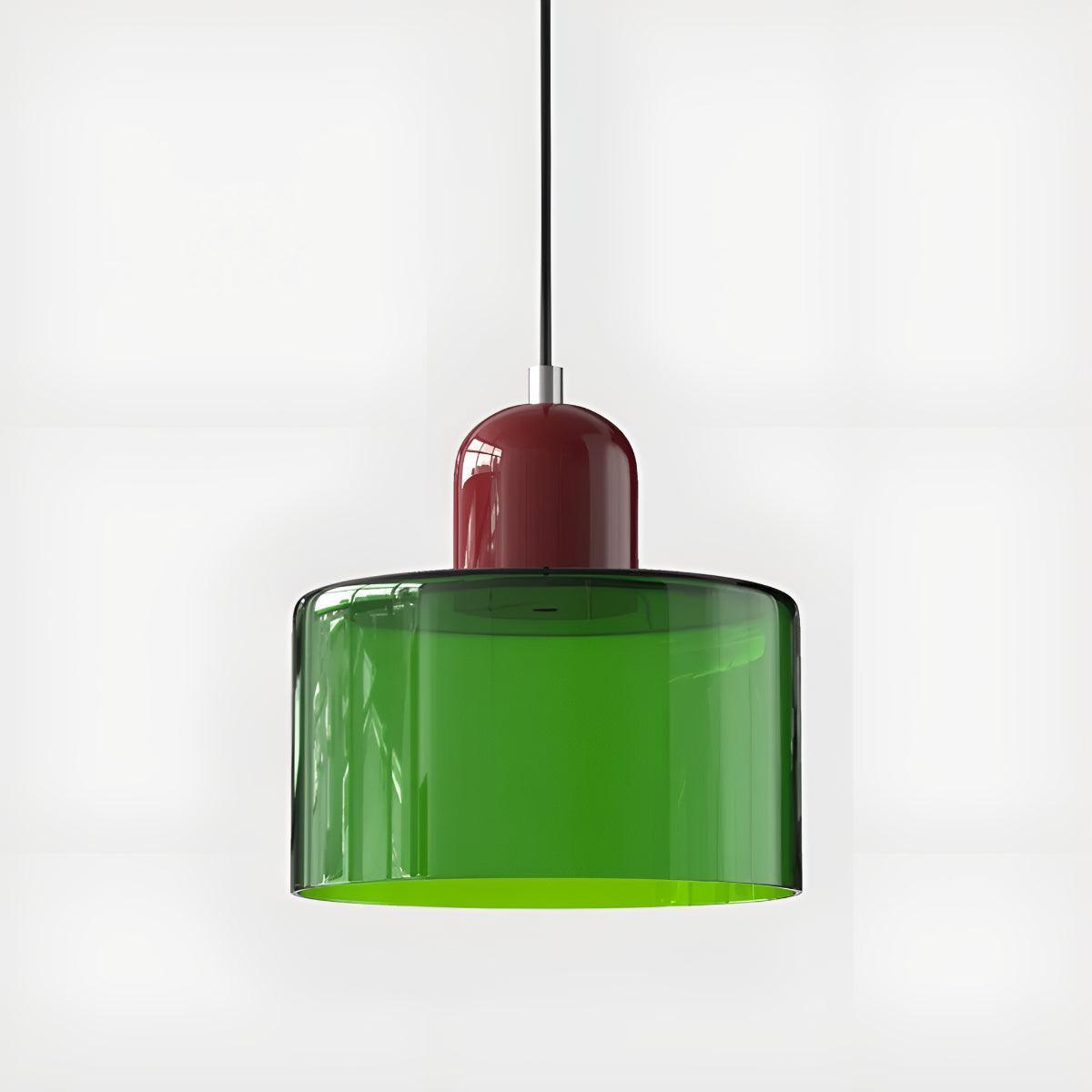 Mid Century Bauhaus Style Glass Pendant Light Fixture