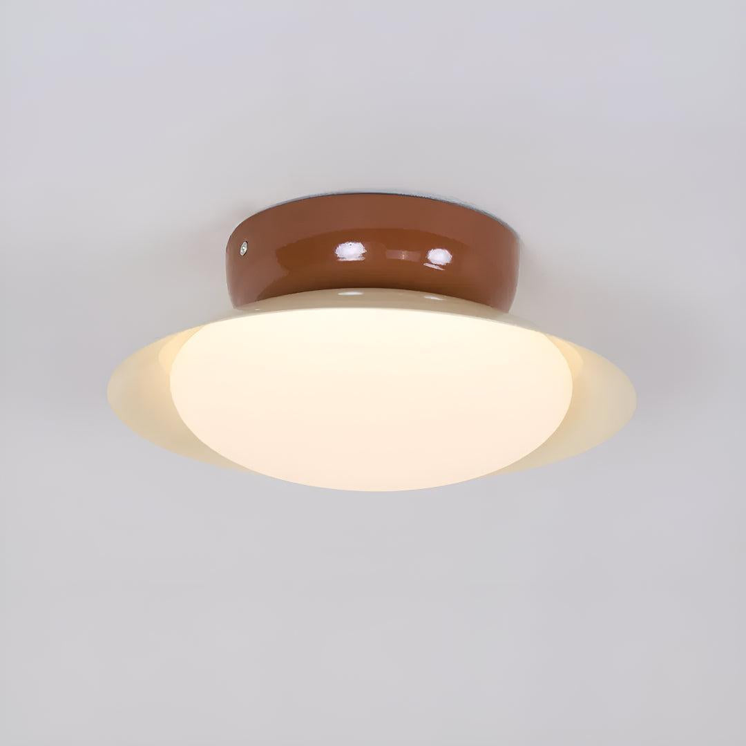 Mid Century Flush Mount Ceiling Light Fixture With Dome Design