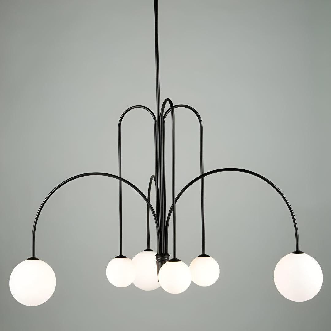 Modern Chandelier With Multi Arm Globe Lights