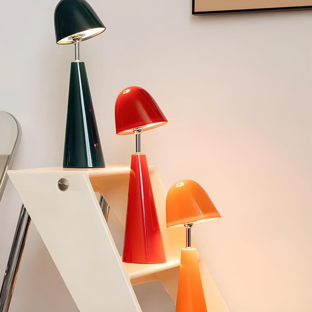 Modern Cordless Table Lamp with Cone Shade