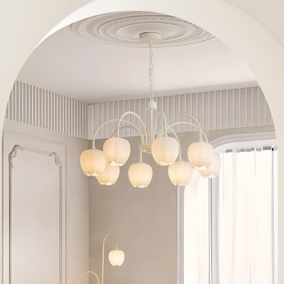 Modern Dining Room Chandelier with Tulip Flower Shade Design