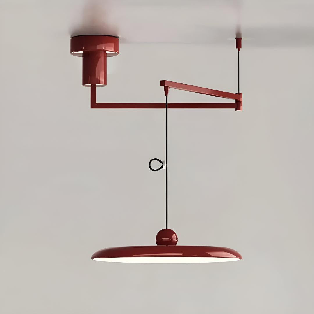 Modern Flat Pendant Light Fixture With Adjustable Arm Design