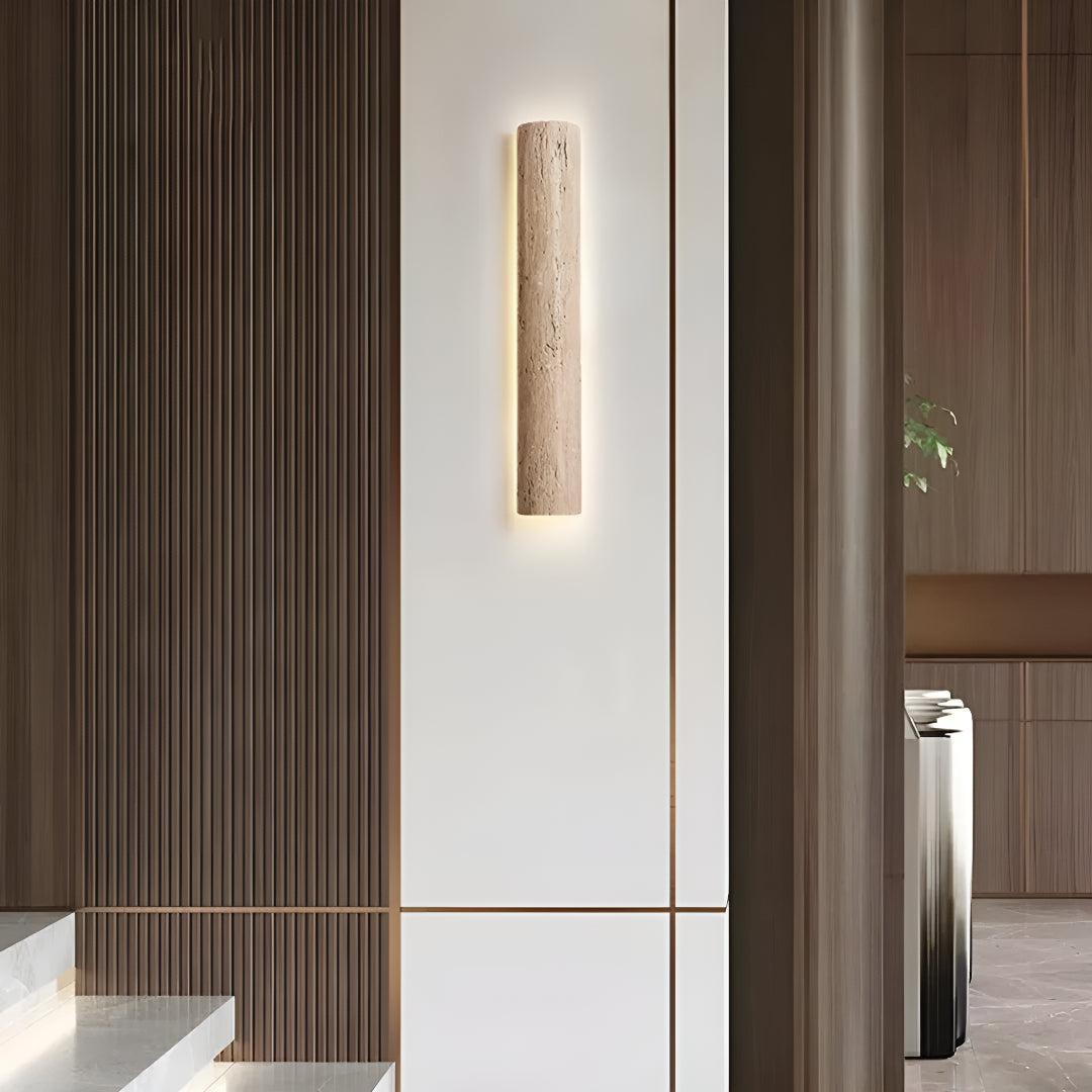 Modern Natural Stone Wall Sconce Light With Warm LED Glow