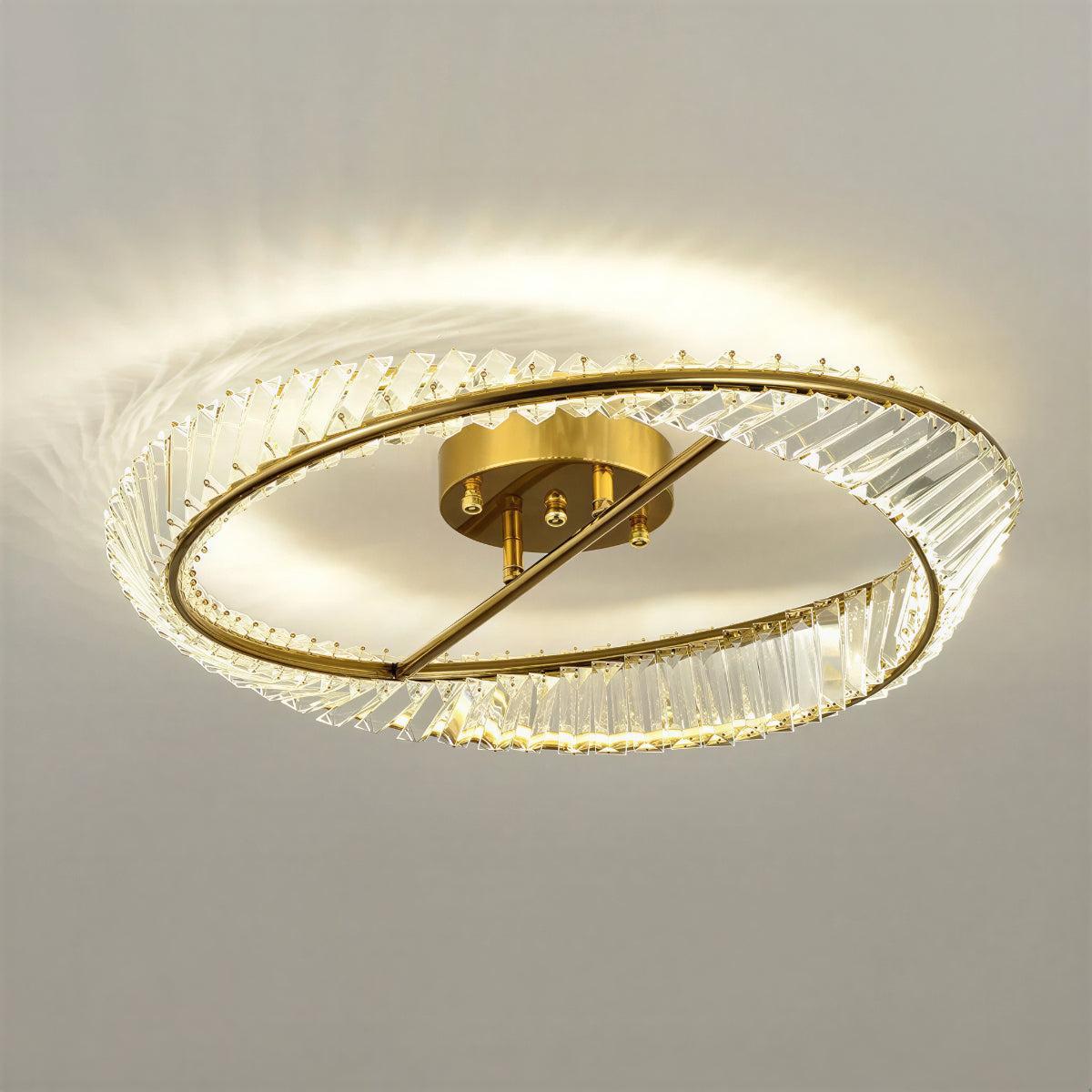 Modern Round Crystal Ceiling Light for Bedroom and Living Room